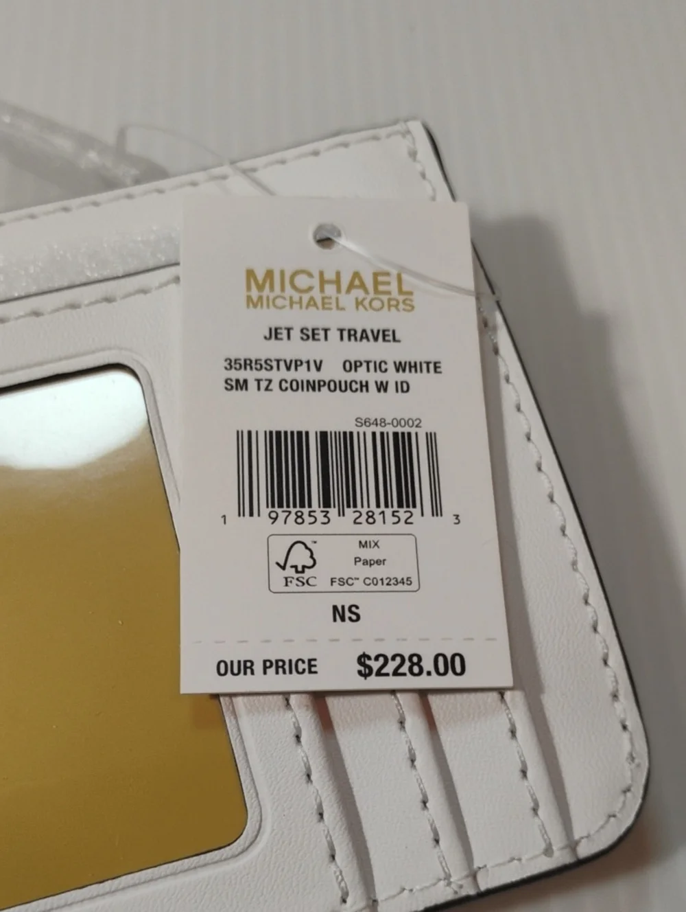 Michael Kors Jet Set Soft White Cardholder Wallet New With Tags Retail $228 - Picture 3 of 4